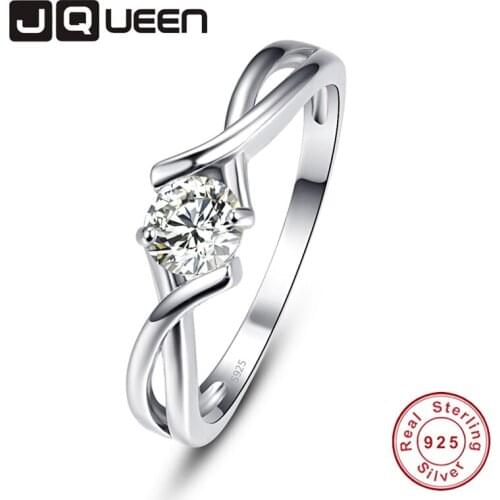 JQUEEN White Zircon Rings For Women Silver Ring 925 Jewelry Pave Setting Crystal Jewelry Bijoux Femme