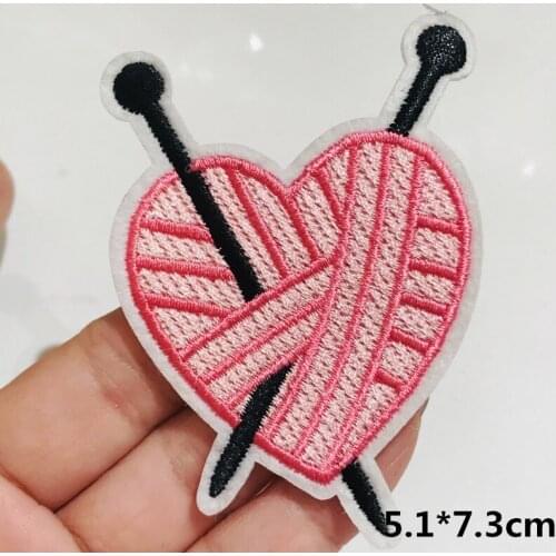 1Pcs Heart shaped Embroidery Applique Patches Iron On Patch Applique For DIY Clothes Backpack Sewing Craft Badge
