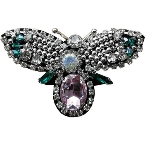 1pc embroidered beaded letter Patches for Clothing sew on rhinestonen flower parche Appliques Decoration Badge parche