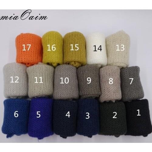 10pcs/Lot 60*30cm Knit Mohair Wrap Soft Little Mohair Wrap Scarf Newborn Size Newborn Photography Props Blanket Basket Stuffer