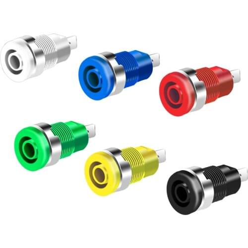 100pcs 4mm Banana Plugs Female Jack Socket Plug Wire Connector 5 Colors Each 20pcs Multimeter Socket Banana head Female