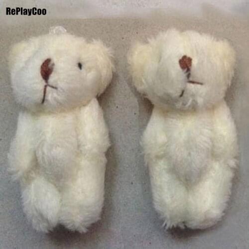 100Pcs/Lot Mini Long Wool Joint Teddy Bear Plush Toys 4.5Cm Animal Wedding Gifts For Kids Peluches Bicho Ursinho De Pelucia