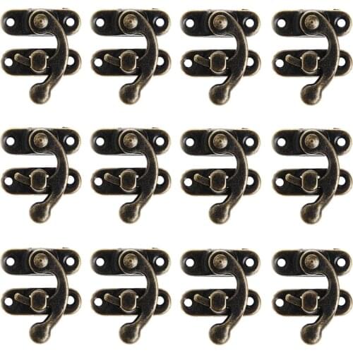 12X Antique Decorative Jewelry Gift Wine Wooden Box Hasp Latch Hook + Screws Hot