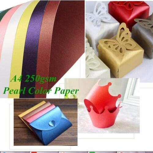 20sheet 250g Pearl Paper Gift Wrap Handmand DIY Origami Paper Shiny Craft Paper Card Making Cardboard A4 DIY Box Gift Packing