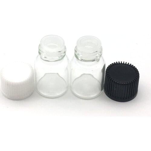 20pcs 2ml Clear Glass Bottles With No hole Mini Empty Essential Oil Small Bottle Perfume Samples Vials