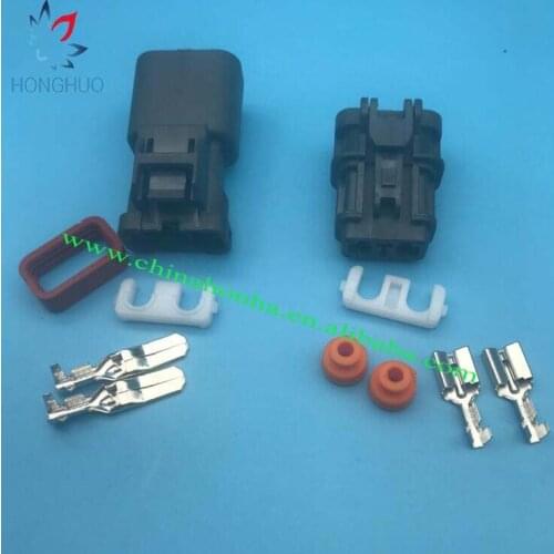 30/100 pcs kit 6.3mm auto 2 pin electrical plug female male cable pin header connector 7123-6423-30