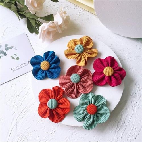 6cm 7pcs/lot handmade flowers Shaped Appliques Satin Ribbon Bow Appliques Craft DIY Decoration