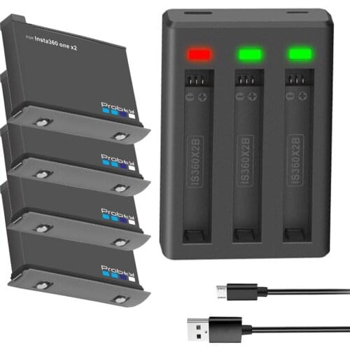 1800mAh Battery 3 Card Slots Fast Charger With LED light For Insta360 ONE X2 Camera Accessories