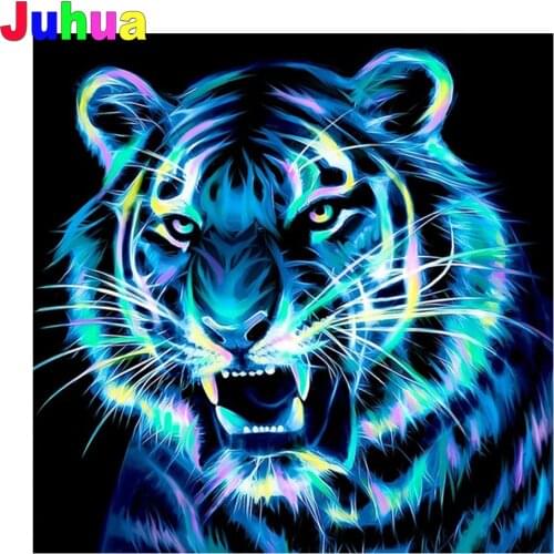 Tiger 5d Diy diamond painting full square/round drill animal diamond embroidery mosaic painting diamond stitch home decor