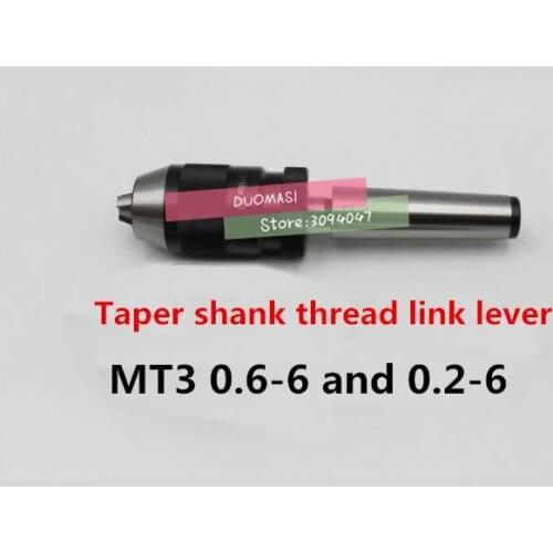 Automatic Locking Drill Chuck 0.2-6mm and Thread taper shank link rod MT3 0.6-6, lathe, machine center, drilling machine