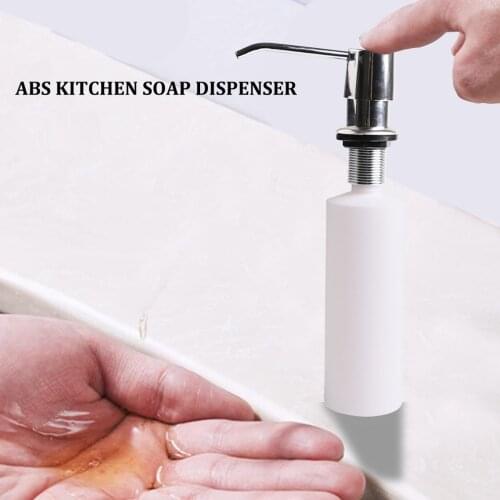 White Liquid Soap Dispenser Lotion Pump Cover Built in Kitchen Sink Countertop Cooking Tool Utensils Kitchen Accessories