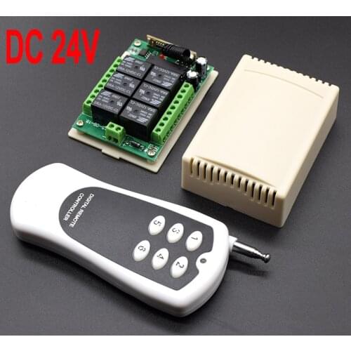 DC 12V 24V 6CH Wireless Smart Home Remote Control Switch Receiver Relay Module Controller TX 6 Buttons 433MHz RF Transmitter