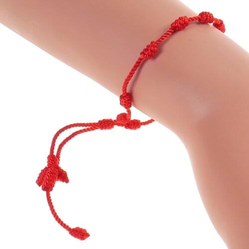 12pcs Fashion Handmade Knotted Cross Rosary Bracelets Red Lucky Cord Braid Rope Nylon String Cross Bracelets Wristband Jewelry