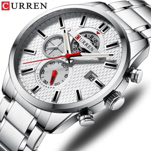 CURREN Watch Men Top Brand Luxury Mens Watches Sports Full Stainless Steel Waterproof Business Quartz Watch Relogio Masculino