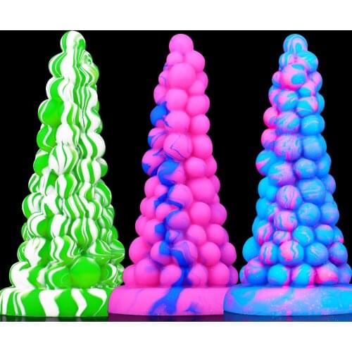 Grape Shape Dildos Fantasy Realistic Butt Plug Sex Toys For Women Soft Vaginal Massage Big Anal Beads Liquid Silicone Penis