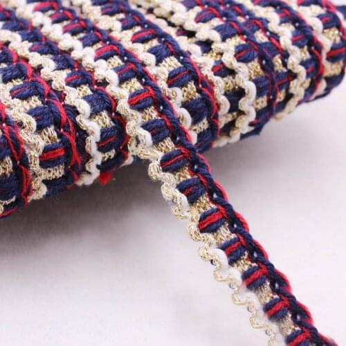 20yards Cotton Lace Trim Braided for Costume High Quality Fashion Gold Thread Braid Sewing Lace Ribbon for Clothing Textile Bags