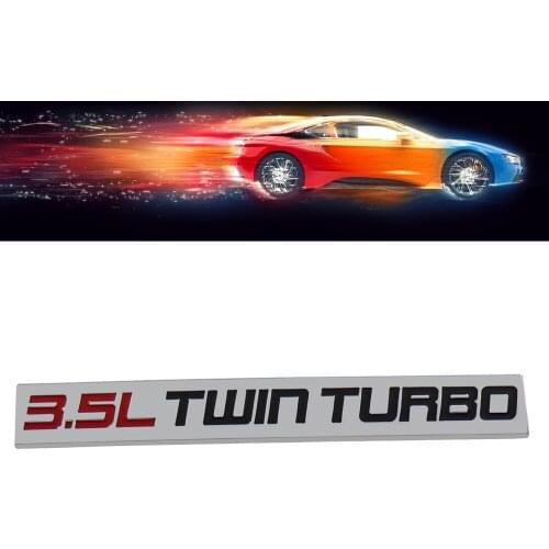 Chrome Red Black 3.5L TWIN TURBO Engine for Fender Trunk Lid Emblem Decal Badge Sticker