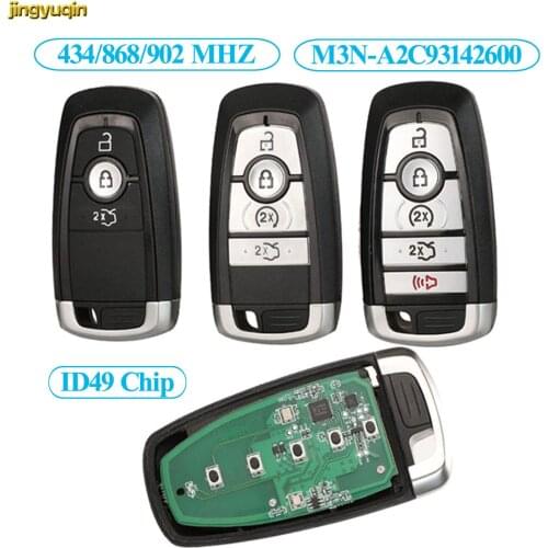 Jingyuqin 5pcs Remote Smart Car Key 434/868/902MHz ID49 For Ford Mondeo Mustang Fusion F-250 F-350 F-450 F-550 M3N-A2C93142600