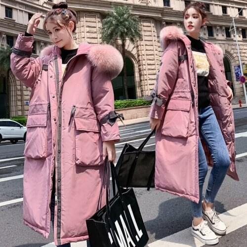 JuneLove Women Winter Warm Down Jacket Vintage Cotton-padded Parkas Lady Korean Wear Pocket Thick Coat Female Harajuku Outwears