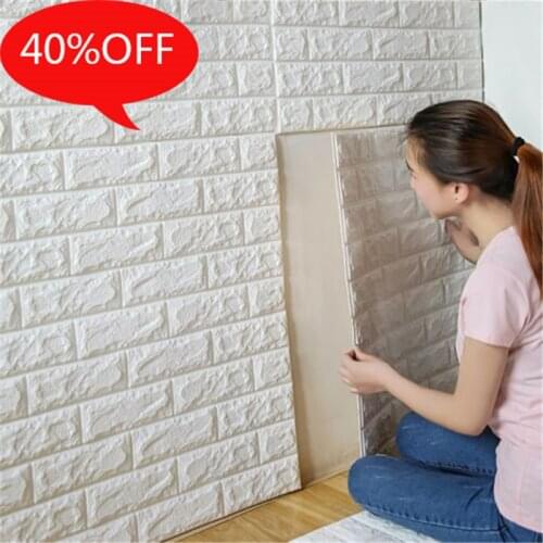 70*77CM DIY Self Adhesive 3D Wall Stickers Bedroom Kitchen Waterproof Foam Brick Room Wallpaper Decoration Wall Sticker Panel