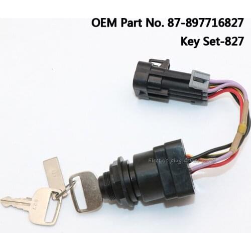 Genuine 87-897716827 Ignition Key Set 827 for Mercury Mercruiser Quicksilver