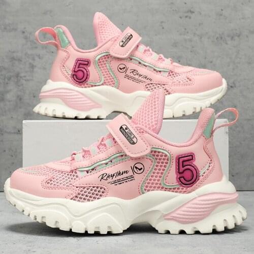 Luxury Summer Kids Sneakers For Girls Comfortable Breathable Sports Shoes Girls Outdoor Soft Sole Antiskid Running Casual Shoes