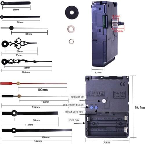 12888 Quartz DIY Wall Clock Movement Mechanism DIY Repair Parts Replacement Fit Dials up to 30cm/11.81 Inches in Diameter