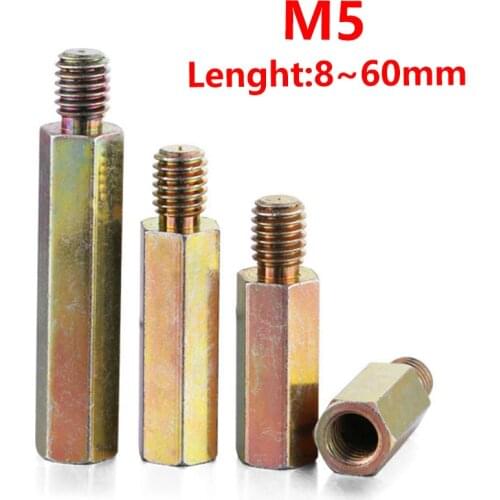 M5 M6 M8 Zinc Plated Carbon Steel Hex Male Female Standoff Stud Thread Pillar PCB Motherboard Screw Bolt Board Metric Thread