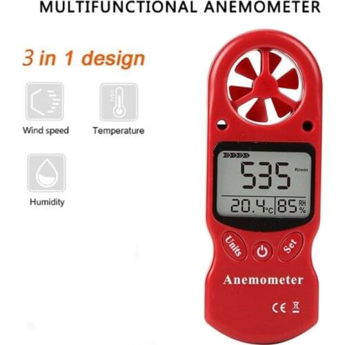 Mini Multipurpose Anemometer Digital Anemometer LCD TL-300 Wind Speed Temperature Humidity Meter with Hygrometer Thermometer