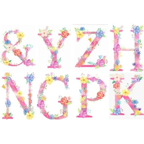 DIY Diamond Embroidery Kit Letter of The Alphabet Text Diamond Painting By Number 5D Mosaic Full Square Flower Modular Pictures