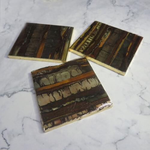 Natural hibiscus agate cup mat creative marble insulation mat