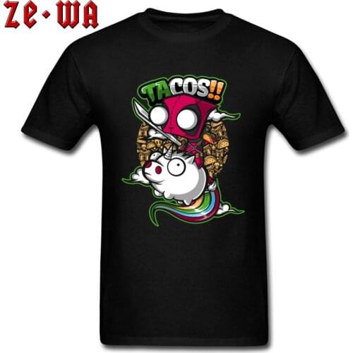 2018 Newest Funny Cartoon Print T-Shirts Tacos And Unicorns Pig Short Sleeve T-Shirt Comic 90s Fan Animation Game Tees Student