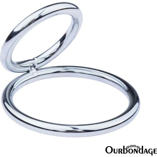 Ourbondage V Shape Stainless Steel Fold Penis Ring Stretcher Scrotum Pendant Restraint Penis Traning For Men Gay Sex Toy