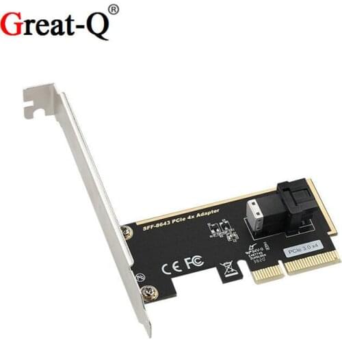 PCIe to U.2 SFF-8643 Gen 3 /4 -lane Card for 2.5" Nvme SSD with Mini-sas (SFF-8643) to U.2 (SFF-8639) Cable