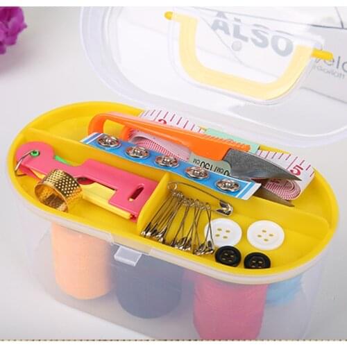 Plastic Sewing Tool Storage Box Sewing Box Kitting Needles Tools Thread Stitching Embroidery Craft Sewing Kits Home Storage Case