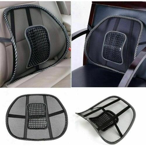 Lumbar Back Support Spine Posture Correction Cushion For Car Seat Office Chair Black Mesh Vent Cushion