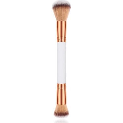 1pc Professional Double Head Makeup Brush Loose Nylon Fiber Power Highlighter Blush Blending Brush Cosmetics Tool High Quality