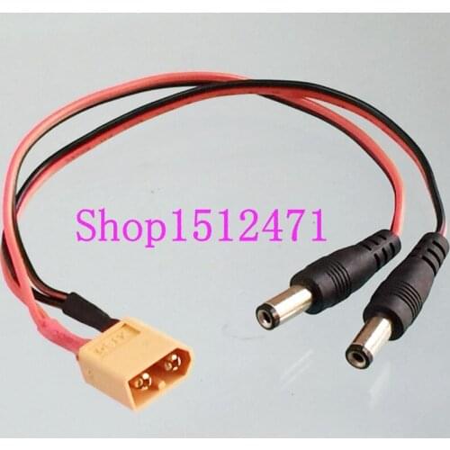 XT60 male to 2x 5.5 x 2.1mm DC Power for FPV Monitor Display