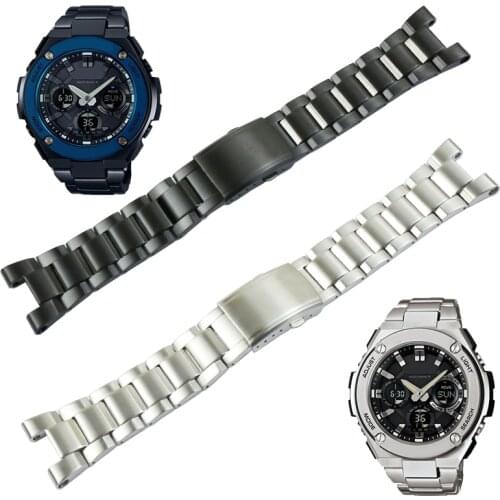 Stainless steel strap mens for Casio G-SHOCK watch strap GST-W300 400G B100 S310 sports waterproof stainless steel watch band