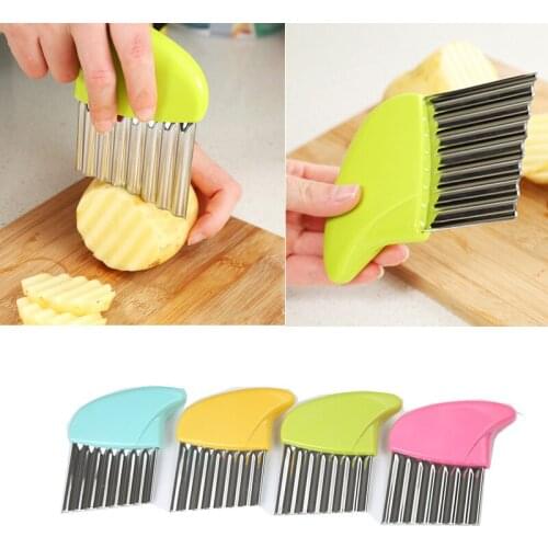 Potato Chip Slicer Vegetable Tool Fries Salad Wavy Slicer Knife Kitchen Accessories Stainless Steel Gadgets Home Utilities