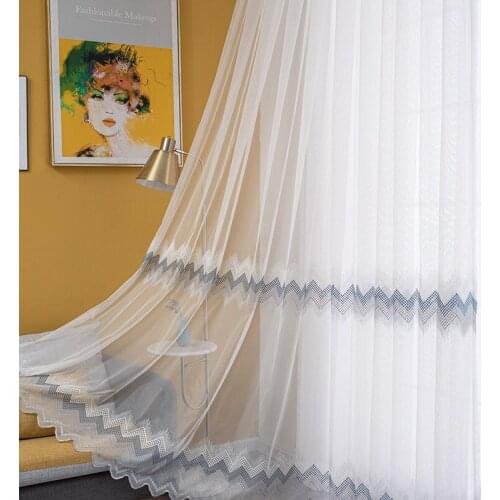 Modern Wave Shape Tulle Curtains For Bedroom To Decorate Windows Sheer Voile curtain For Living Room Blinds Customized Drapes