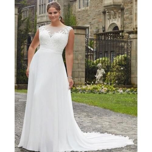 Wedding Dress A-Line O-Neck Tank Backless Lace Appliques Sequined Button Satin Floor Length Sweep Train Elegant Bride Gown New