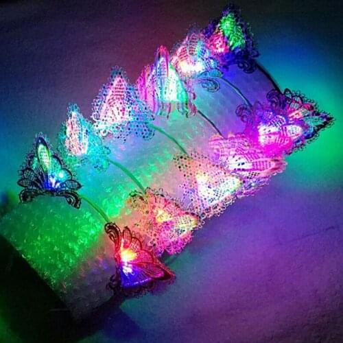 LED Headband Luminous Lace Cat Ears Hair Light LED Light Up Toys Gift for New Year Headwear Christmas Glow Party Supplies