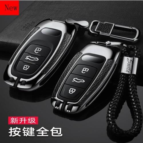 High-Quality Galvanized Alloy Car Smart Key Case Cover for Audi A8L A6L A6 A7 Car Accessories