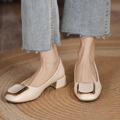 2020 Knit High Heels Thick Heel Women Stretch Fabric Pumps Elegant Breathable Square Toe Concise Office High Heel Shoes Women