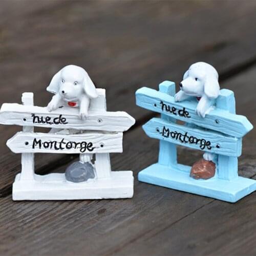1 pc Dog climb Fence Miniature Figurine DIY Accessories Doll House Decoration Fairy Garden cartton animal models girl toy gift