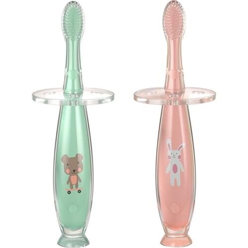 1pc Silicone Kids Teether Training Toothbrushes For Children Baby Toothbrush Newborn Brush Tool Standing Sucker Tongue Brush