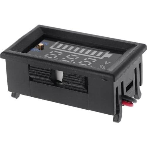 12V Car Lead Acid Battery Capacity Indicator Voltmeter Power Tester with Switch 1XCF