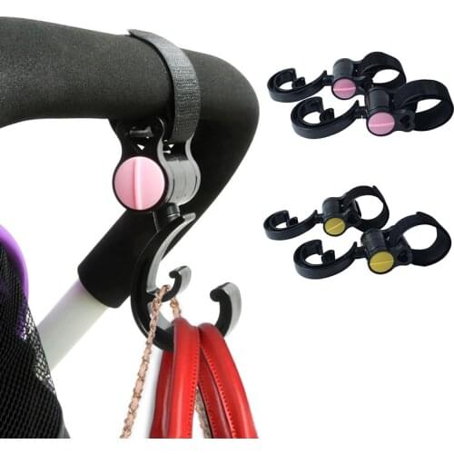 2pcs/lot Baby Hanger Baby Bag Stroller Hooks Pram Rotate 360 Degree Cart Hook Mummy Diaper Bag Hooks Baby Stroller Accessories