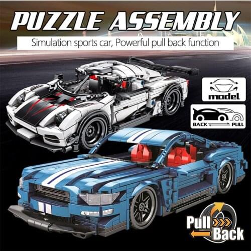 728PCS City Diy Pull Back Mechanical F1 Racing Car Building Blocks Sets For Technic Car Bricks Toys For Children Boy